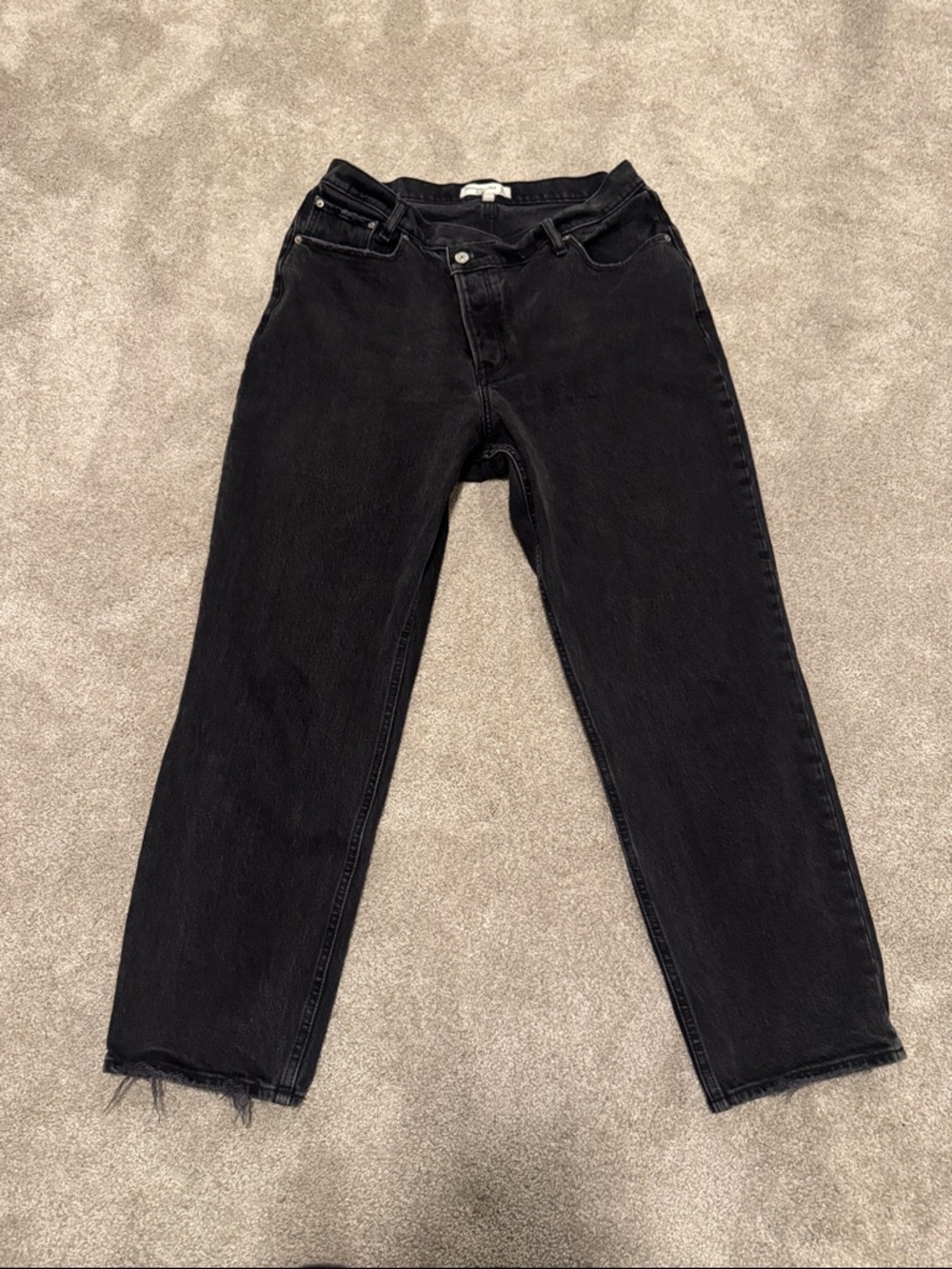 Abercrombie & Fitch Washed Black curve love  the dad high rise Denim Jeans